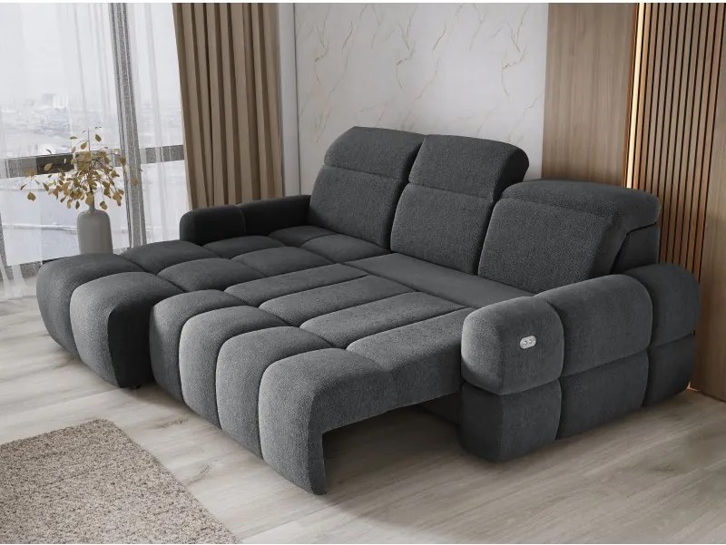 Narożnik MATEO S Wolnostojący Lewostronny Tkanina Memphis 19 kolor Szary WERSAL