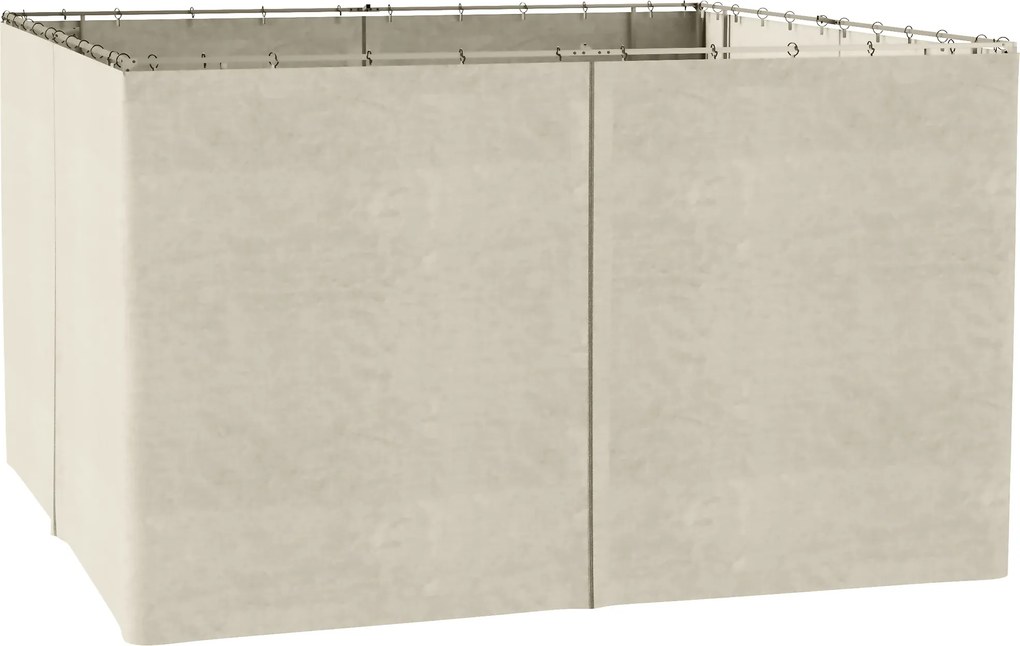 Outsunny 4 panele boczne do altany 3x4 m z haczykami ścianki boczne poliester beżowy