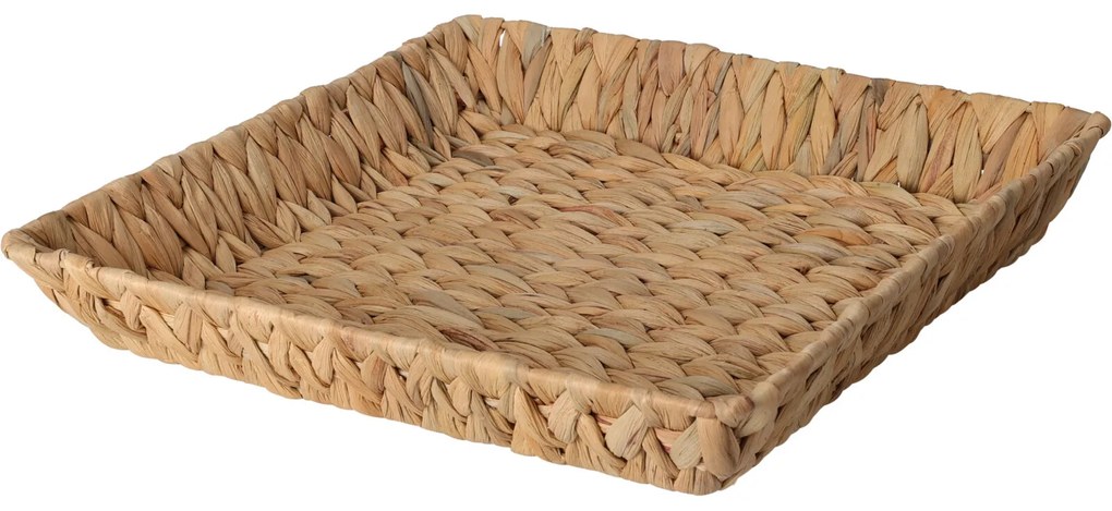 Kosz kwadratowy pleciony z hiacyntu wodnego BRAID, 34 x 34 cm