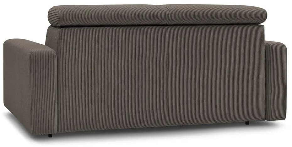Szarobrązowa sztruksowa rozkładana sofa 215 cm Monaco – Bobochic Paris