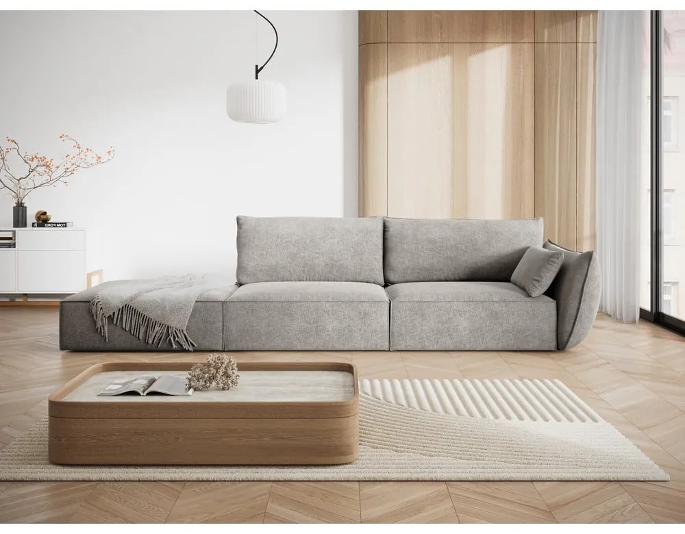 Jasnoszary szezlong (prawostronny) Vanda – Mazzini Sofas