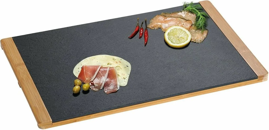 Kesper 38131 Taca do serwowania z łupka/bambusa, 45 x 30 x 1,5 cm