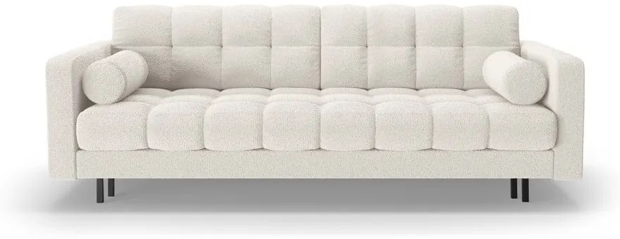 Kremowa rozkładana sofa ze schowkiem z materiału bouclé 222 cm Bali – Cosmopolitan Design