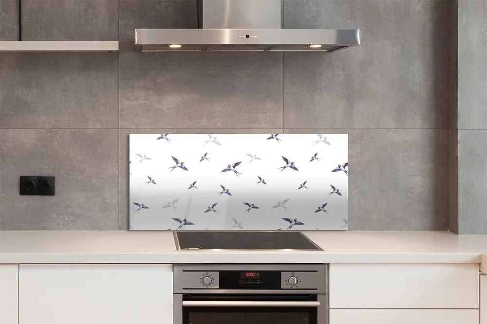 Panel Szklany Romantyczna Wizja Ptaków i Kwiatów