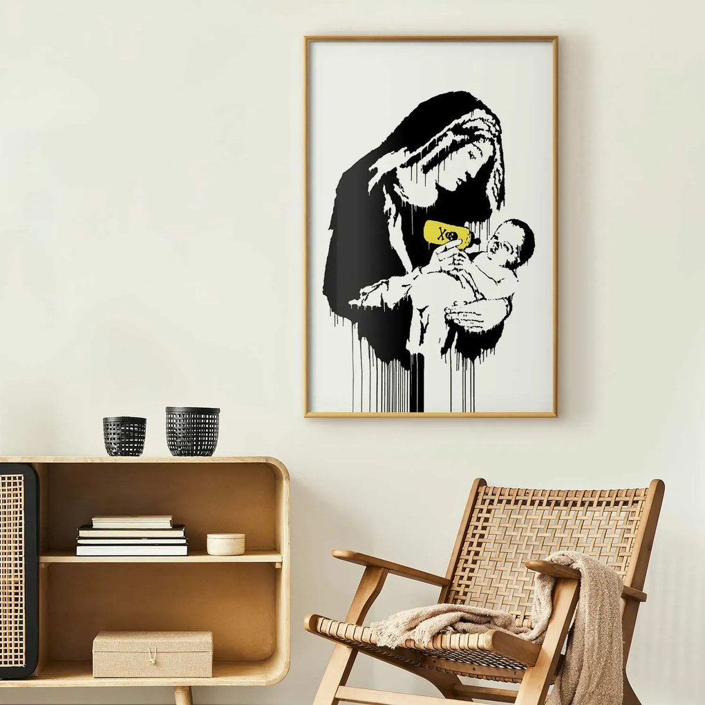 Plakat Karmiąca matka 60x90 cm z ramą złotą bez marginesu ARTGEIST B