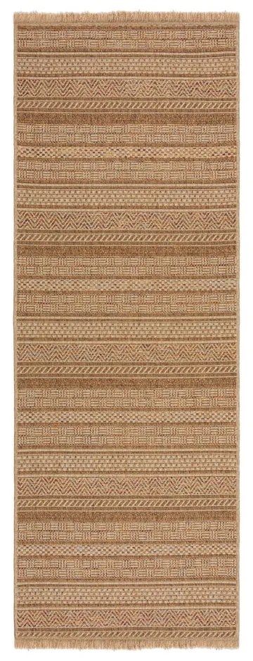 Chodnik odpowiedni na zewnątrz w naturalnym kolorze 80x230 cm Farah Stripe – Flair Rugs