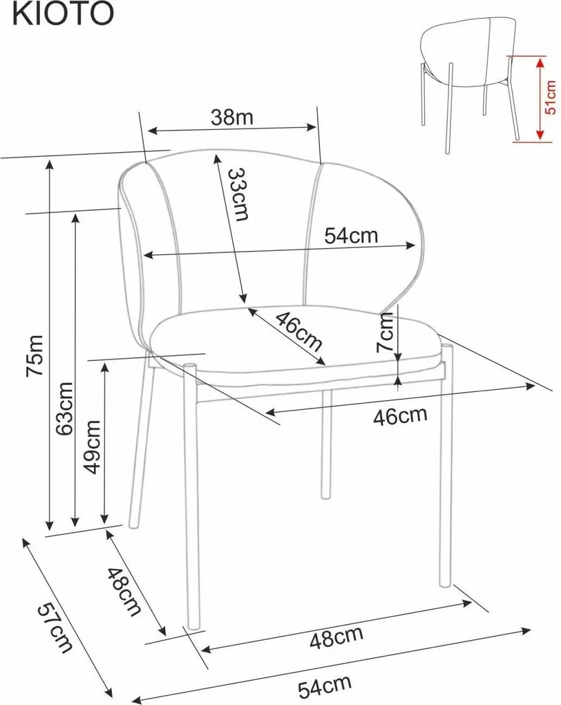 Krzesło do jadalni KIOTO, orzech/beżowy