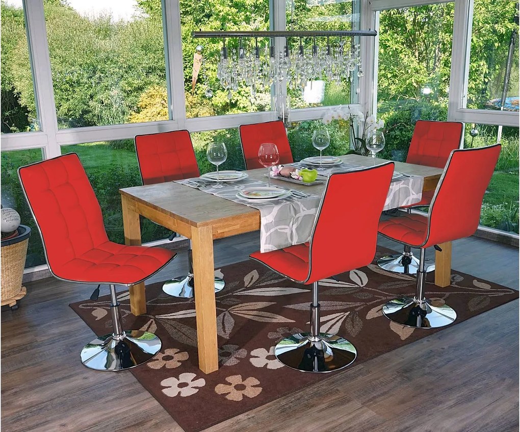 Krzesło do jadalni MCW-C41 (zestaw 6 sztuk),  czerwone