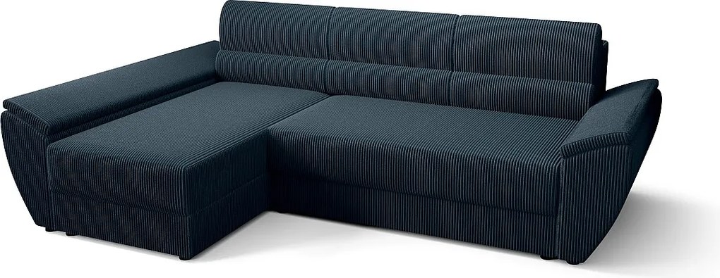 BEDANTE Narożnik L REBI L3 Poso 05 Lewostronny z funkcją spania, ciemnoniebieski, kształt L, sofa z pojemnikiem, skrzynia na pościel