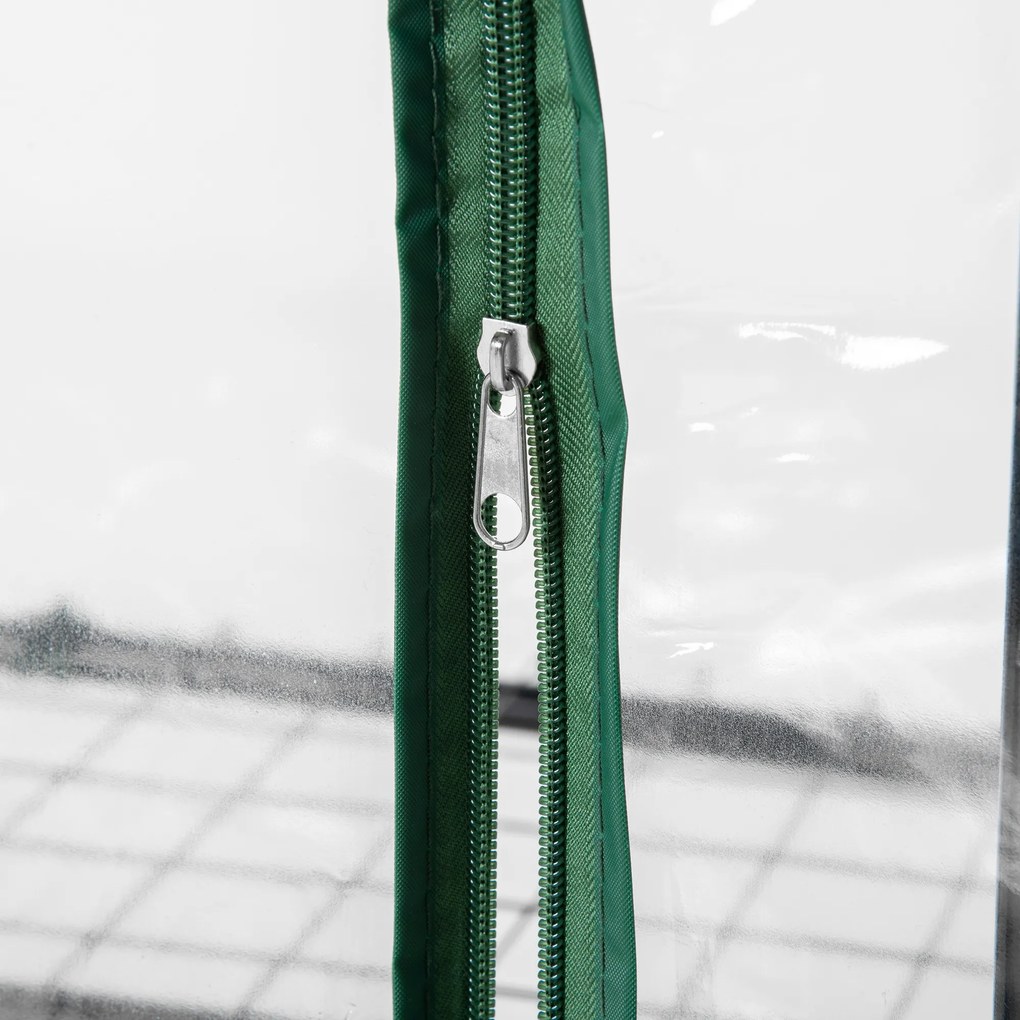 Outsunny Szklarnia Foliowa na Pomidory i Rośliny 4 Półki Zielona 70x50x160cm | Aosom PL