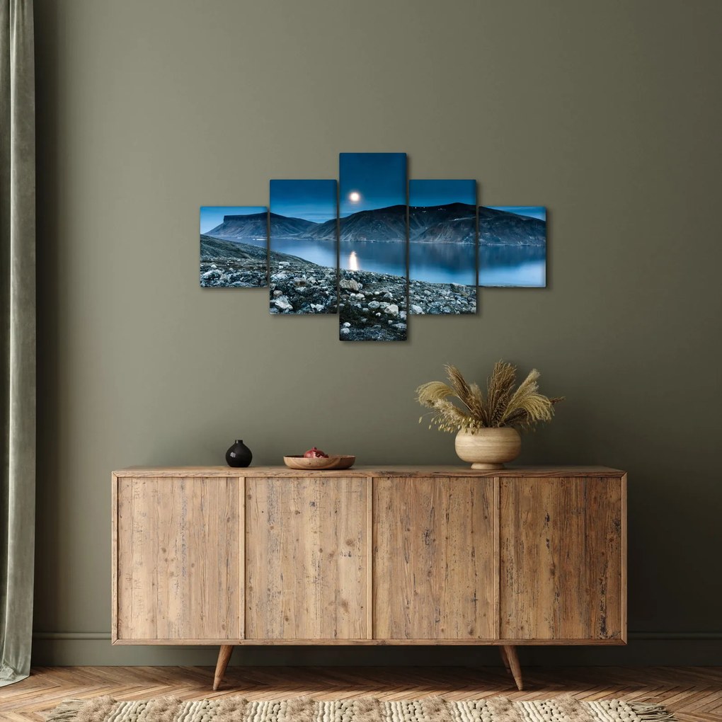 Obraz nocnego krajobrazu, Islandia (125x70 cm)