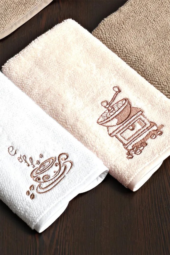 Ręczniki kuchenne COFFEE, 3 szt Beżowy