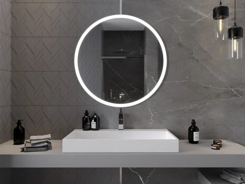 Mexen Oro lustro łazienkowe podświetlane, okragłe 90 cm, LED 6000K, antypara - 9824-090-090-611-00