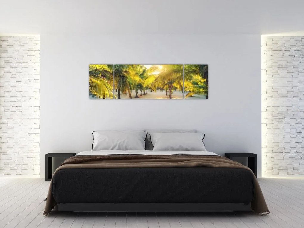 Obraz - Kobieta w palmach (170x50 cm)
