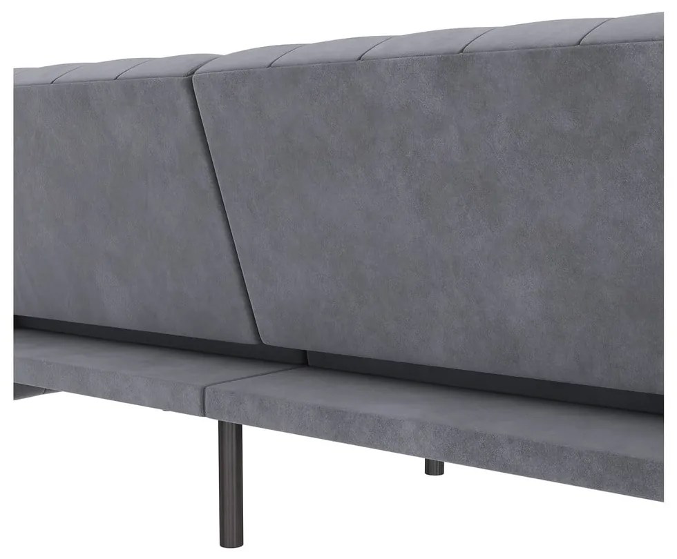 Ciemnoszara aksamitna rozkładana sofa 236 cm Felix – Støraa