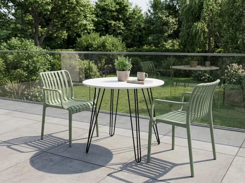 Plastowe krzesło TREGO z podłokietnikami, zielone