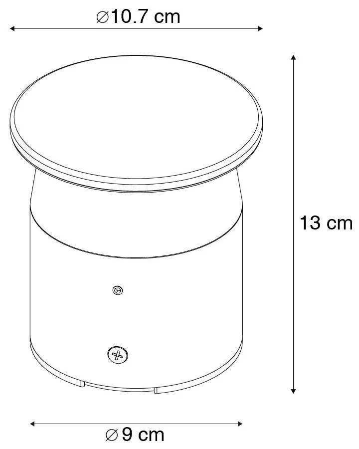 Nowoczesna lampa zewnętrzna ciemnoszara 12 cm z LED - Bar