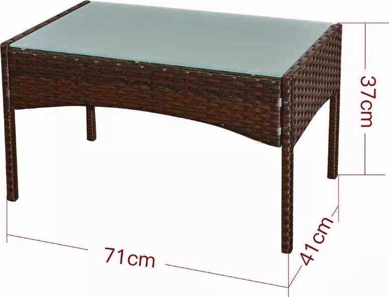 Zestaw mebli ogrodowych Kastelio 4-os. technorattan brąz 2 fotele sofa stolik