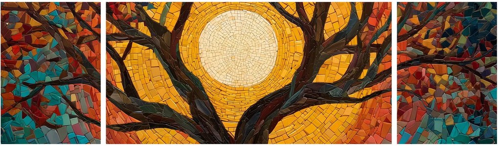 Obraz - Słońce w koronie drzewa życia (170x50 cm)