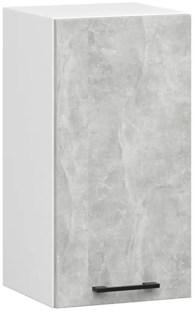 9-częściowy komplet narożnych mebli kuchennych biały + beton R2-N60