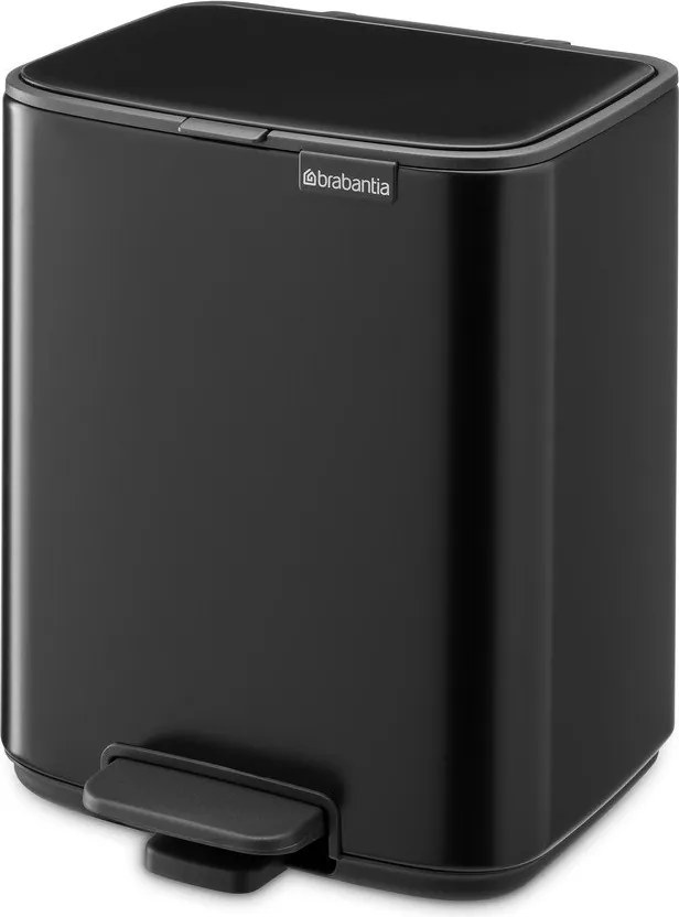 Stalowy kosz na śmieci z pedałem w kolorze matowej czerni 7 l Bo – Brabantia