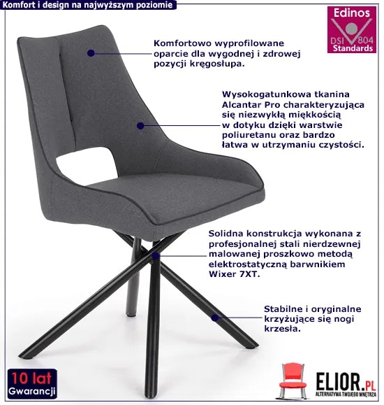Szare industrialne krzesło - Stiker