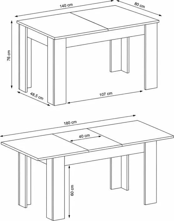 Stół Seel rozkładany 140–180 cm MDF nowoczesny skandynawski do jadalni salonu 4–8 osób elegancki jasny