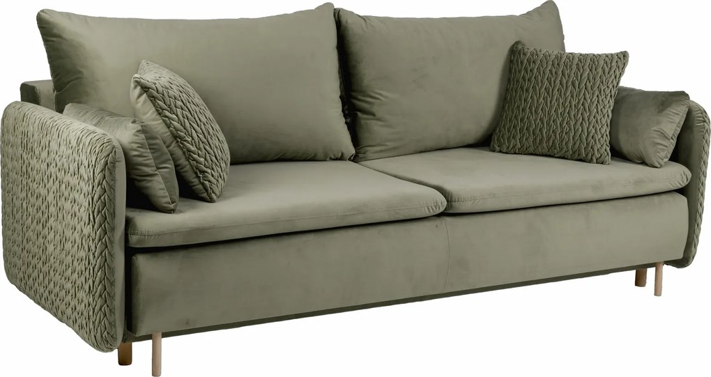 Sofa trzyosobowa z funkcją spania i poduszkami Luna