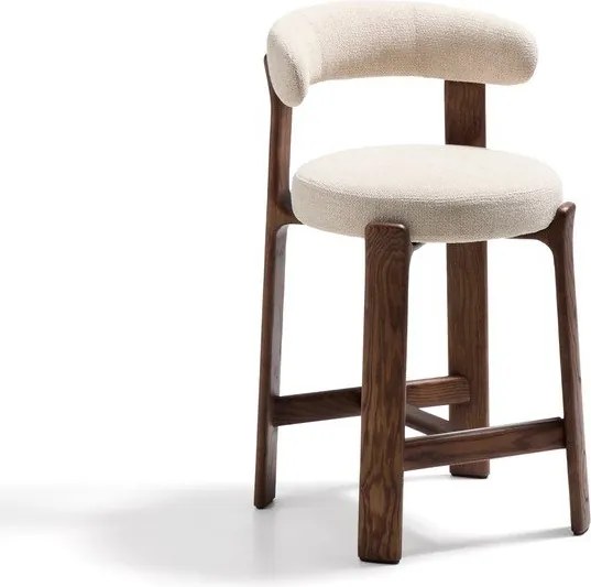 Hoker w kolorze beżowo-ciemnonaturalnym z litego drewna jesionowego (wysokość siedziska 65 cm) Granite – Kave Home