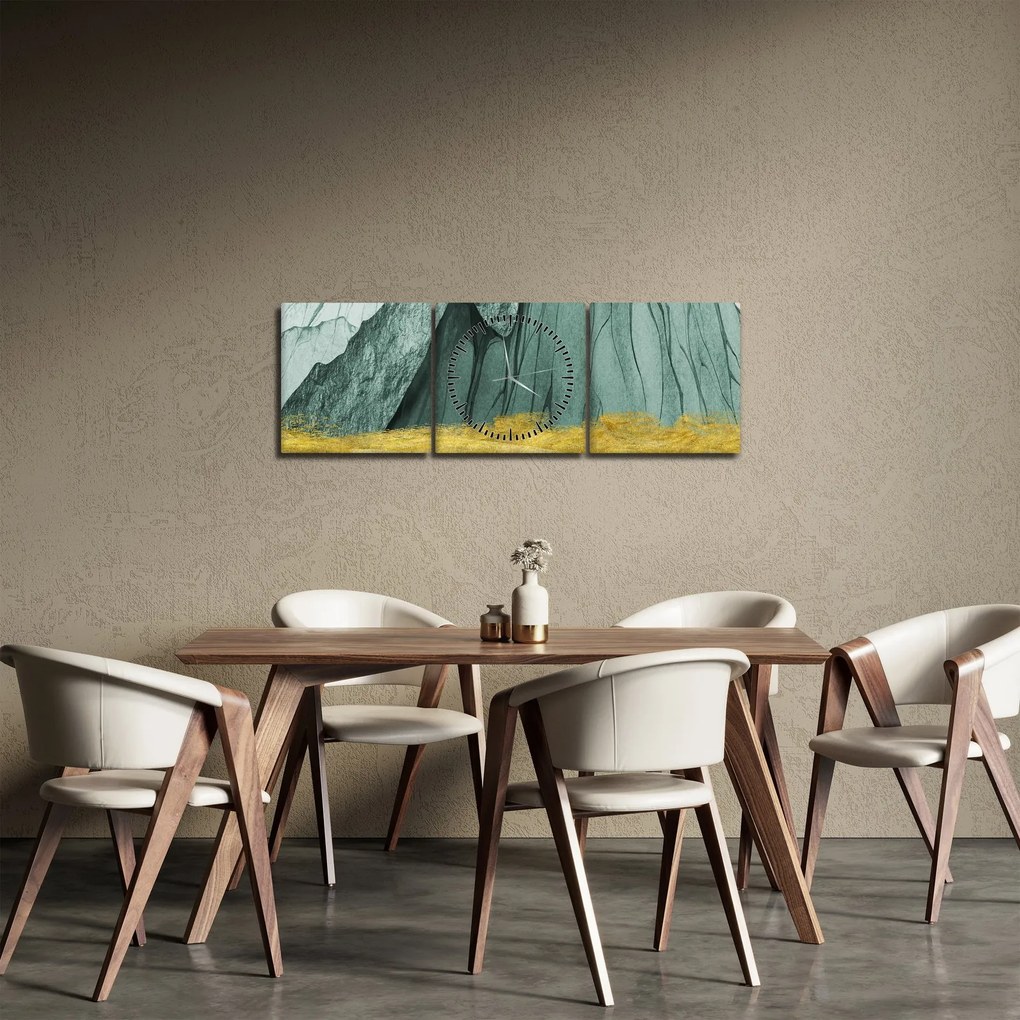 Obraz - Emerald Mountains N⁰3 (z zegarem) (90x30 cm)