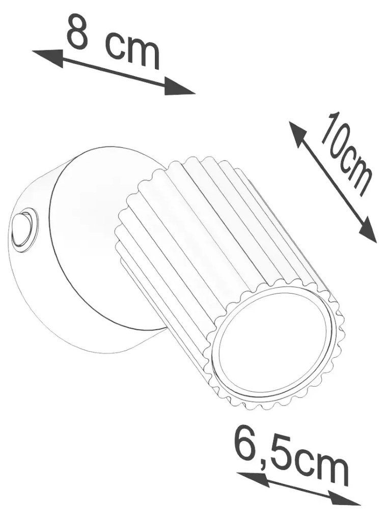 Kinkiet KARBON biały ryflowany z włącznikiem SOLLUX  LIGHTING