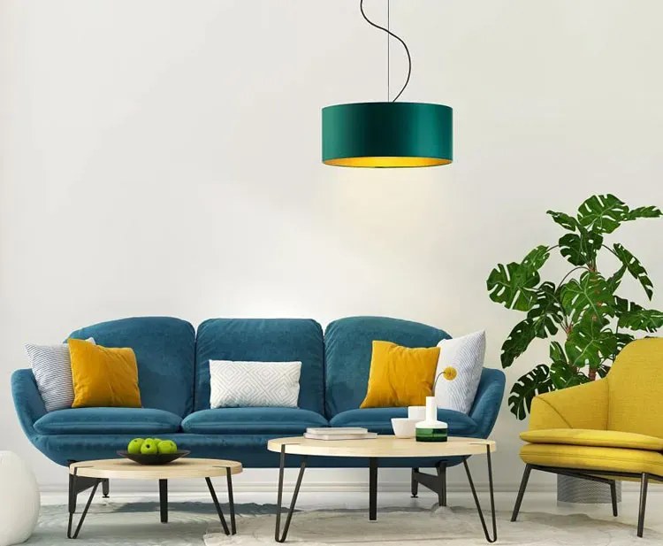 Żyrandol glamour z abażurem 30 cm - A7-F60