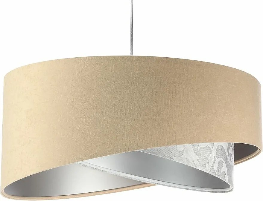Lampa wisząca ALBIT beżowa/srebrna
