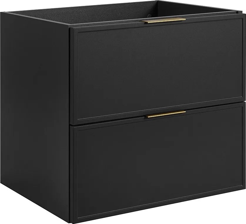 Szafka łazienkowa, ciemnoszary, złoty uchwyt, 46 x 60 x 57 cm