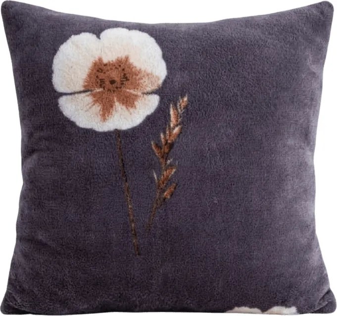 Dwustronna poszewka na poduszkę DUO SENSE ARVENA 45x45 cm mikroplusz/flanela, ciemnoszara