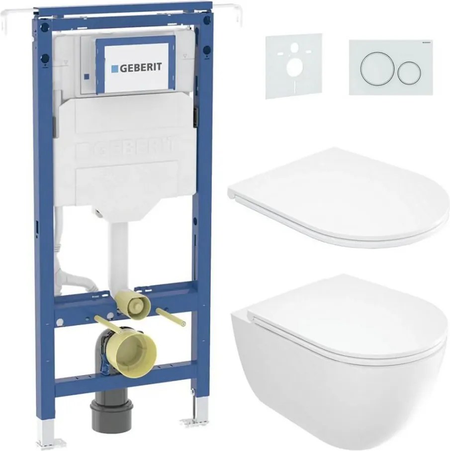 WC wiszące + deska sedesowa ROUND + przycisk spłukujący SIGMA + moduł podtynkowy + podkładka