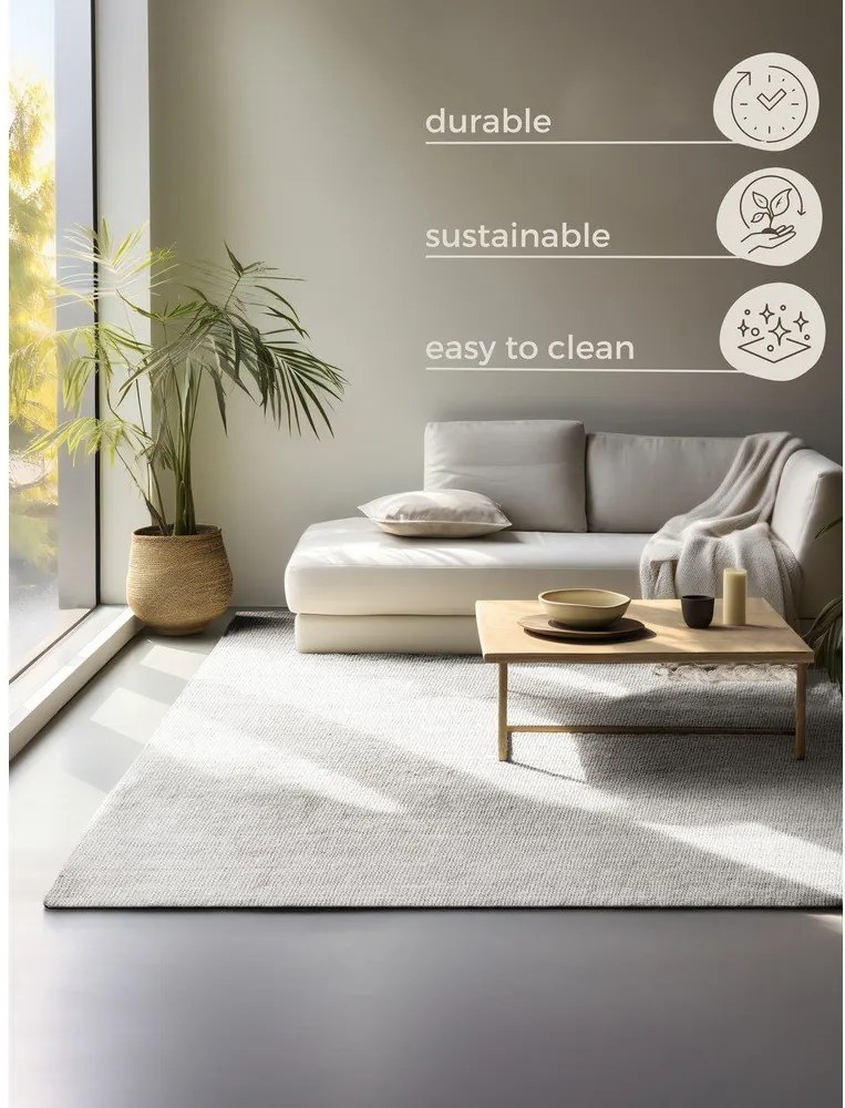 Jasnoszary dwustronny dywan tkany ręcznie z juty 160x230 cm Bouclé Jaipur – Hanse Home