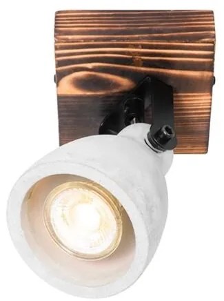 Industrialny reflektor sufitowy drewno z betonem - Creto