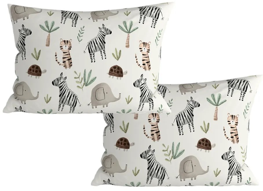 Zestaw 2 szt. dekoracyjnych poszewek na poduszkę JUNGARI 40x60 cm, kremowy