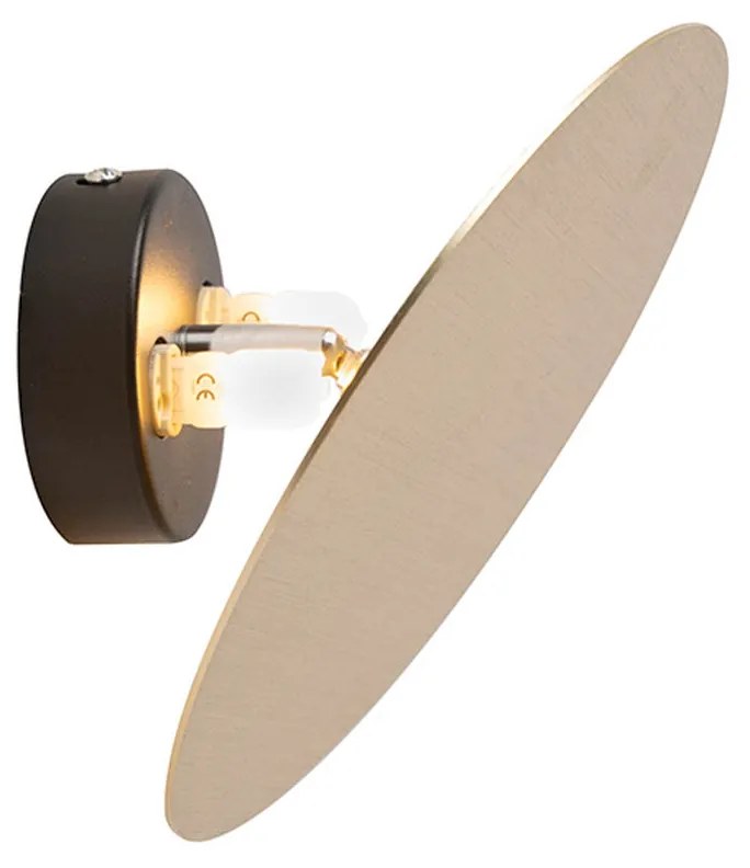 Designerska lampa ścienna okrągła złota - PulleyDesignerski Oswietlenie wewnetrzne