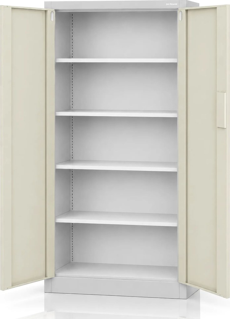 Biurowa szafa metalowa z zamkiem na szyfr szara / dąb sonoma: Eco Design DANIEL, 900 x 1850 x 400 mm