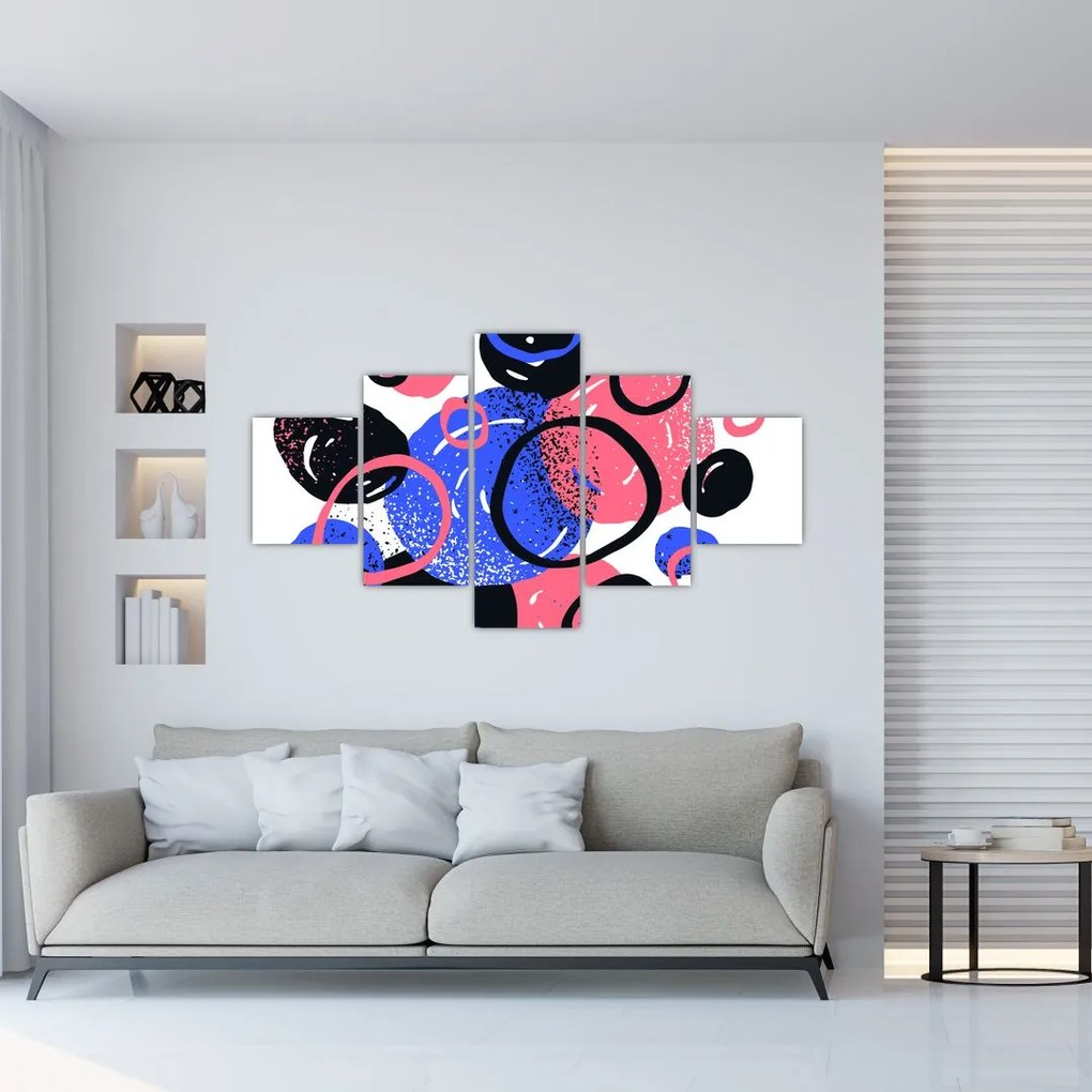 Obraz - Motyw z kółkami w żywych kolorach (125x70 cm)