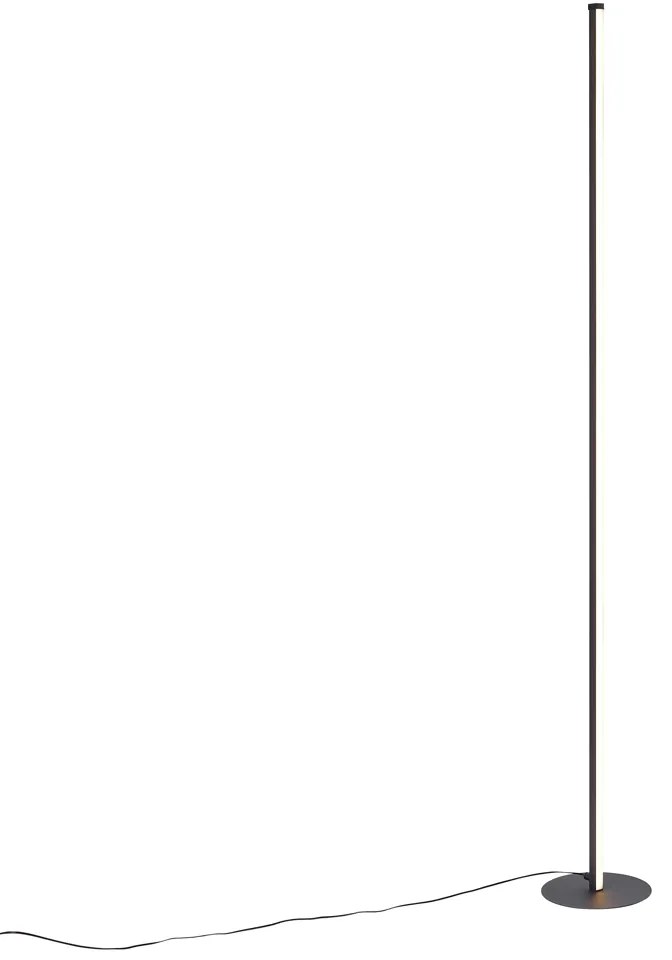 Designerska lampa podłogowa czarna z diodą LED i ściemniaczem dotykowym - ClutchDesignerski Oswietlenie wewnetrzne