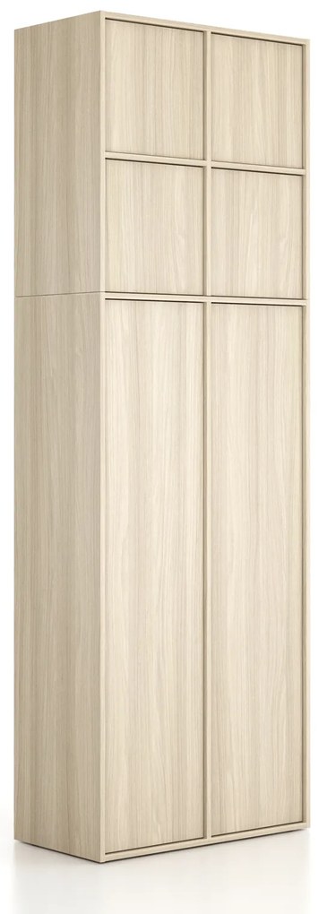 Nadstawka do szaf FRAME, 4x drzwi, 872 x 450 x 854 mm, zamek PUSH, dąb naturalny