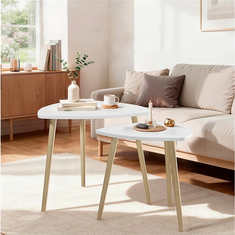 Stolik kawowy biały/sonoma 60x60x50 twino