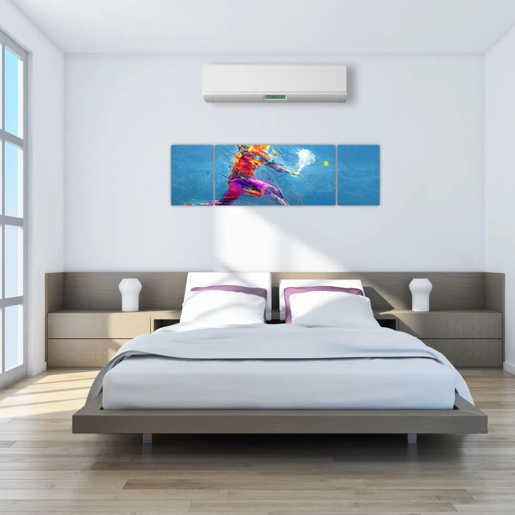Obraz - Malowany tenisista (170x50 cm)