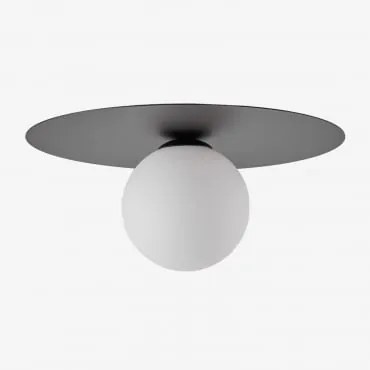 Lampa Sufitowa Z Żelaza I Szkła Anine Czarna & Ø30 Cm - Sklum