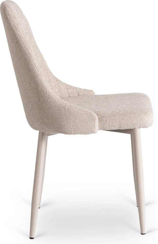 Krzesło Tapicerowane do Jadalni TORINO Kremowe Nowoczesne