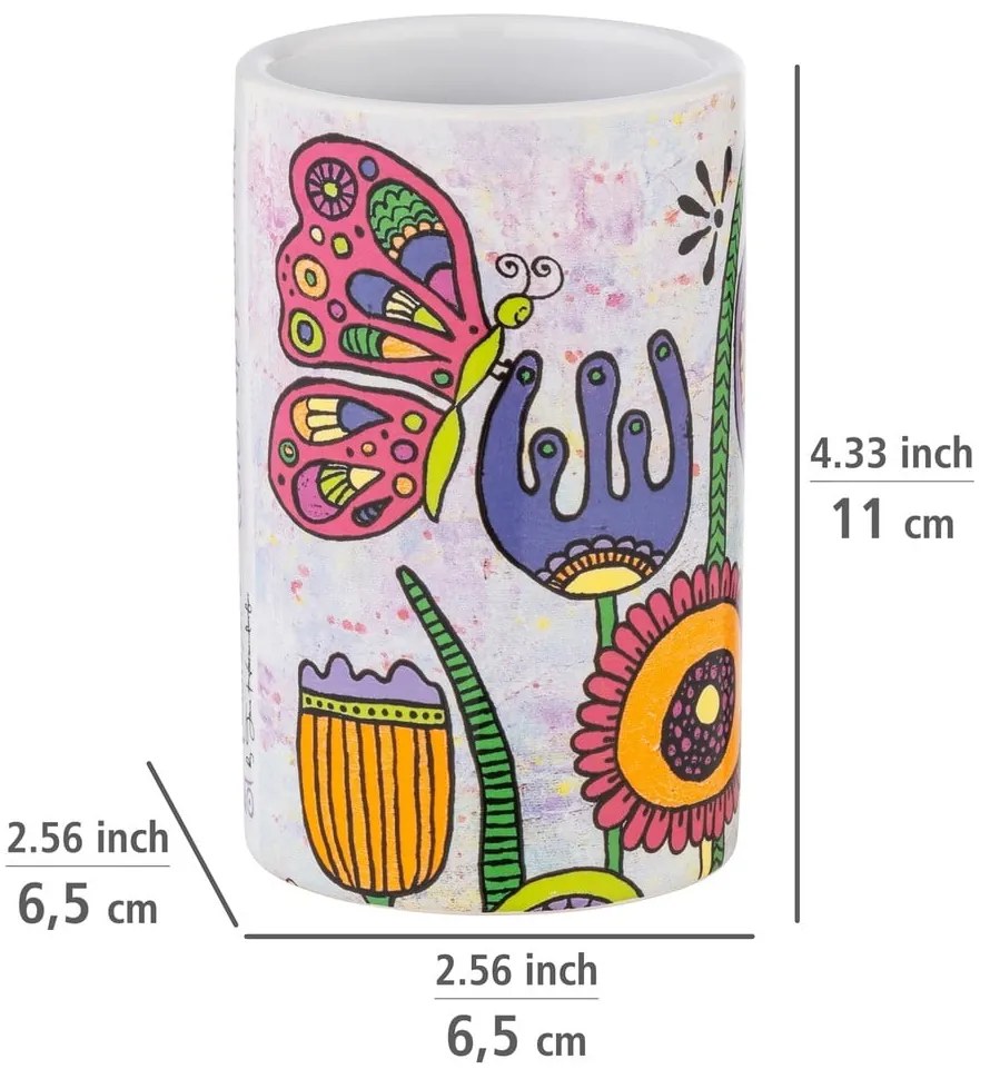 Ceramiczny kubek na szczoteczki do zębów Rollin'Art Full Bloom – Wenko