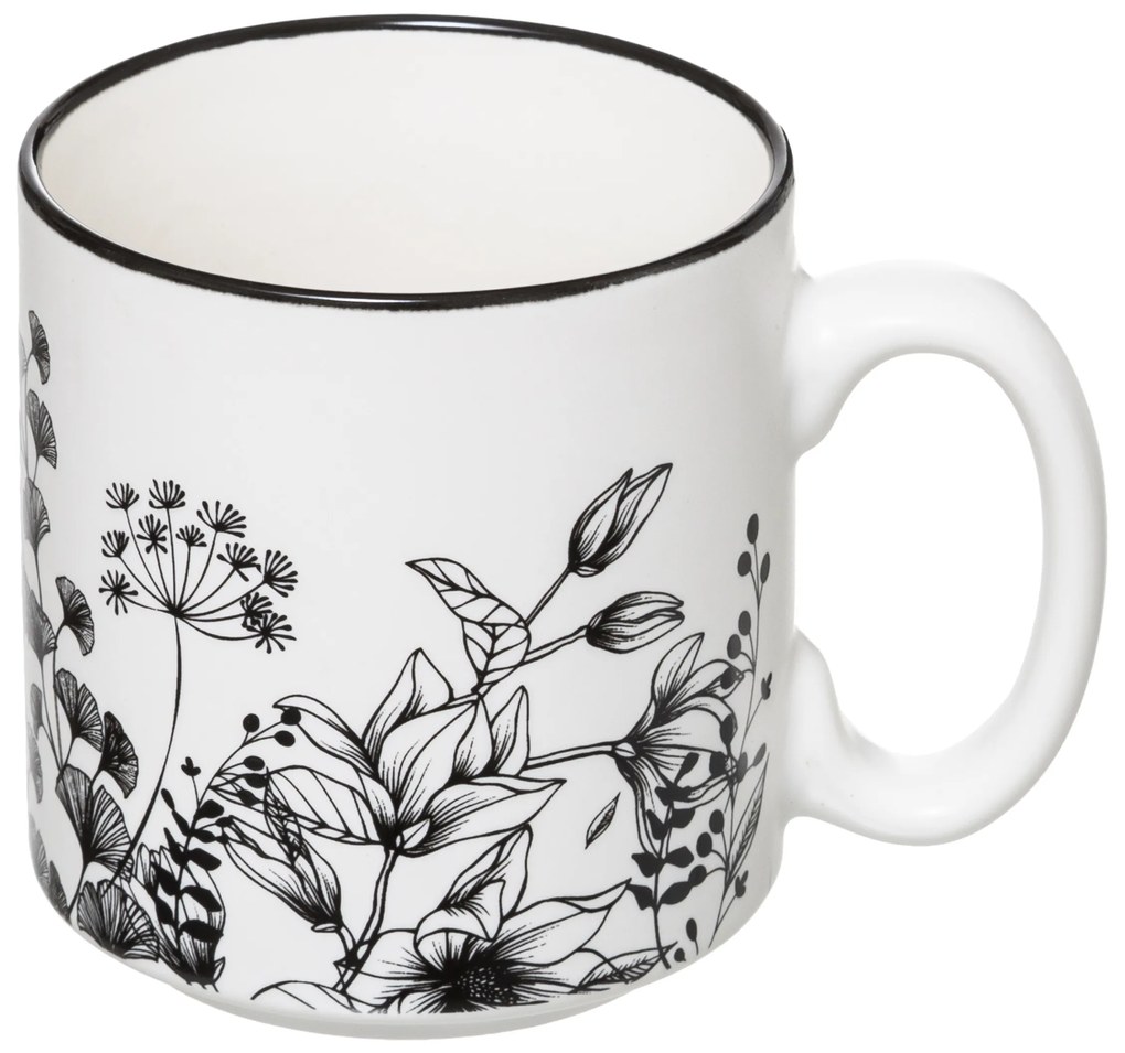 Filiżanki ceramiczne na stojaku FLORAL, 240 ml, 4 sztuki